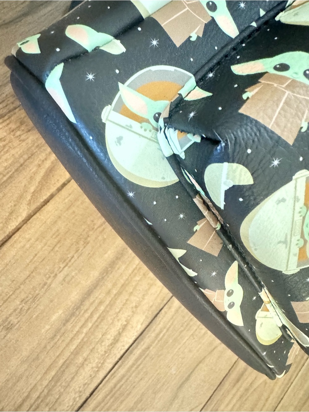Loungefly Star Wars Grogu Pattern Black and Green Mini Backpack - Picture 4 of 7
